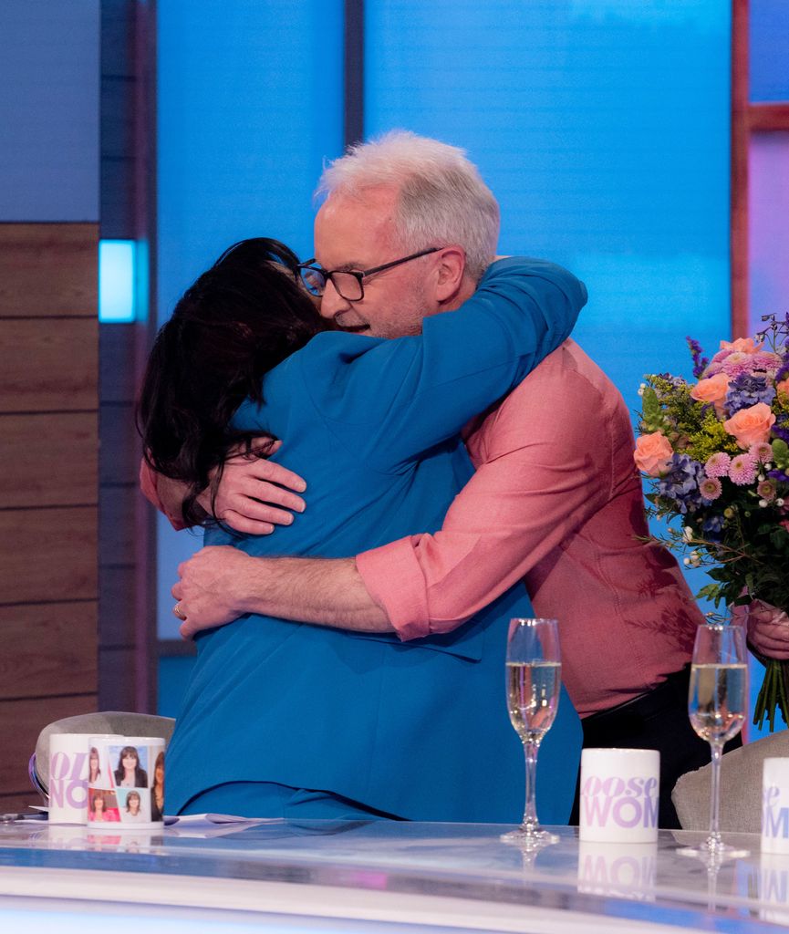 Coleen Nolan hugging her brother Linda