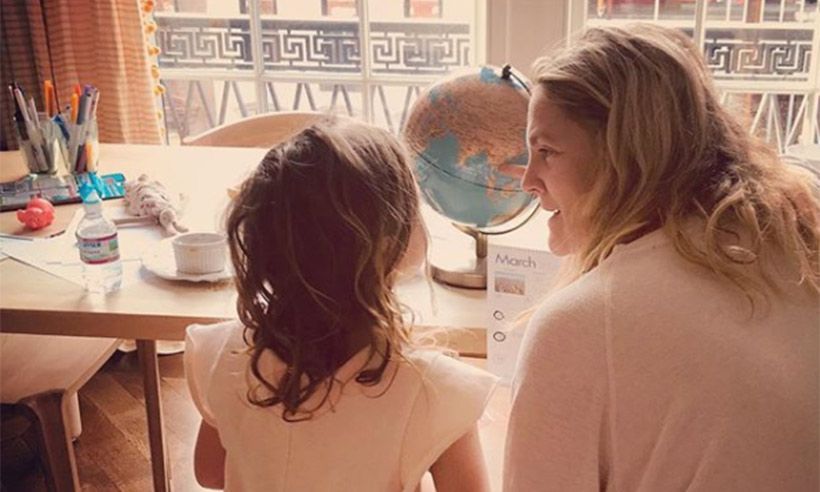 Drew Barrymore’s pre-teen daughters appear in family video inside stunning NYC home