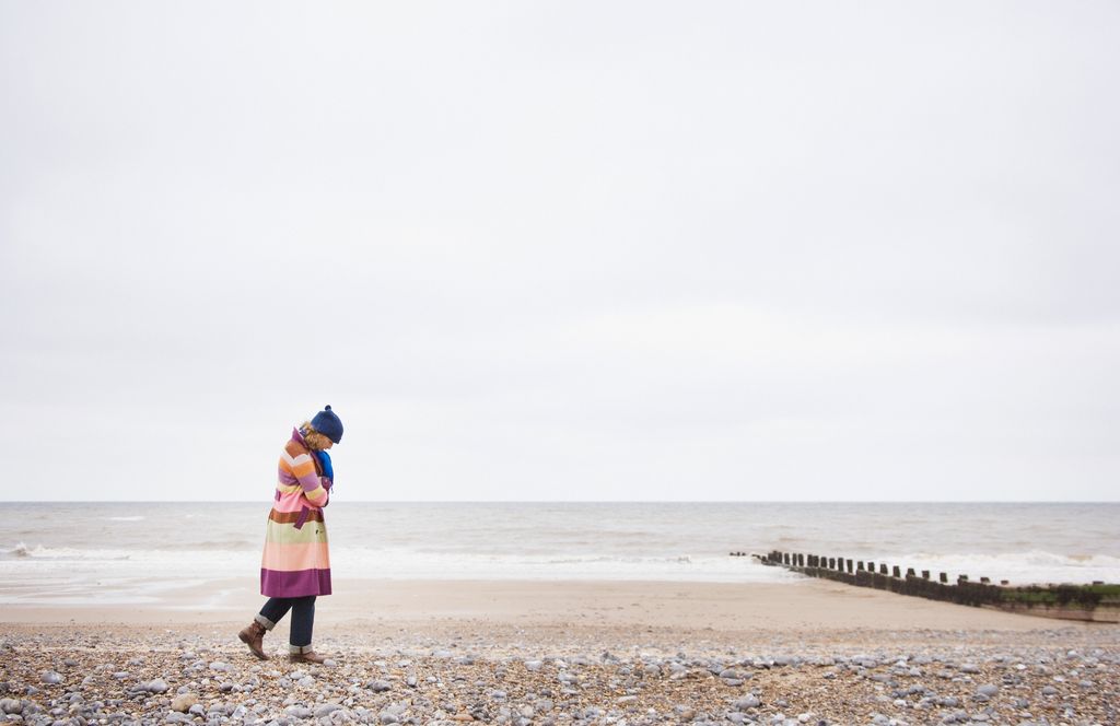 A woman at the beach