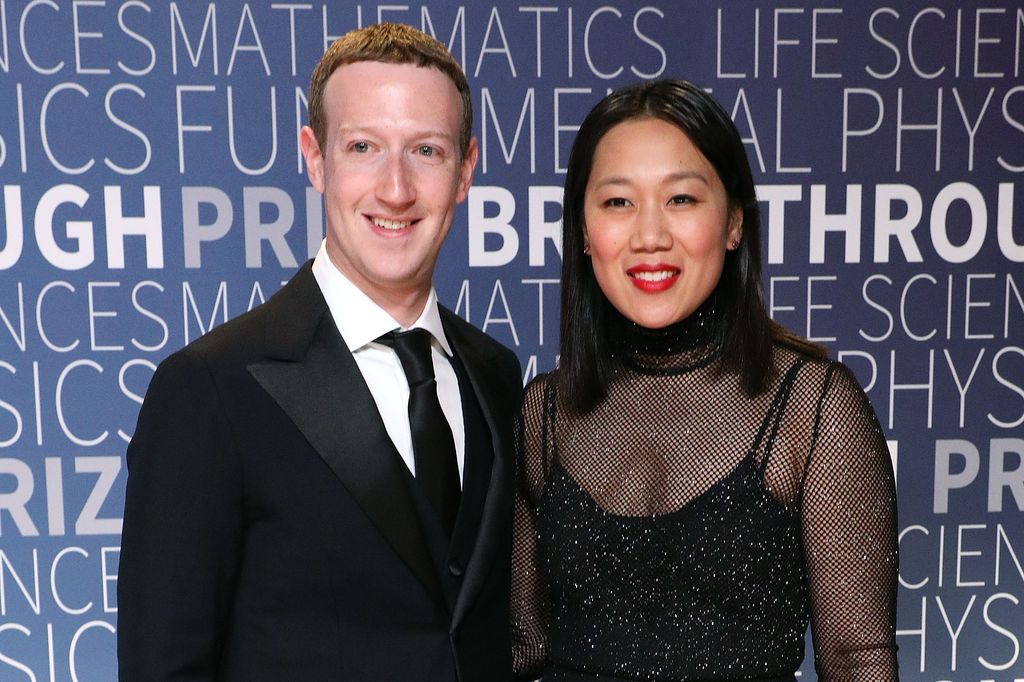Mark Zuckerberg and Priscilla Chan attend the 7th Annual Breakthrough Prize Ceremony at NASA Ames Research Center on November 4, 2018 in Mountain View, California