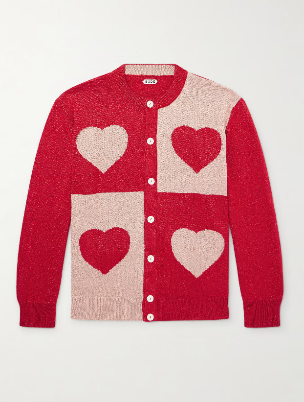 Hearts Lamé Cardigan
