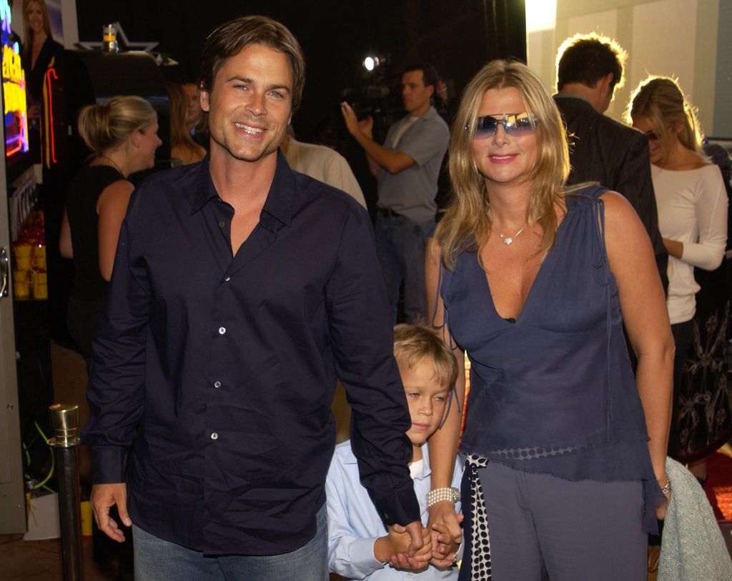 Rob Lowe, wife Cheryl and son John Owen during NBC All - Star Casino Night - 2003 TCA Press Tour - Arrivals at Renaissance Hotel Grand Ballroom in Hollywood, California, United States. (Photo by Jean-Paul Aussenard/WireImage)