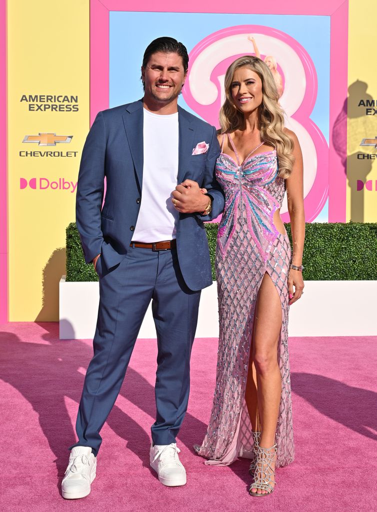 Josh Hall and Christina Hall attend the World Premiere of "Barbie" at Shrine Auditorium and Expo Hall on July 09, 2023 in Los Angeles, California.