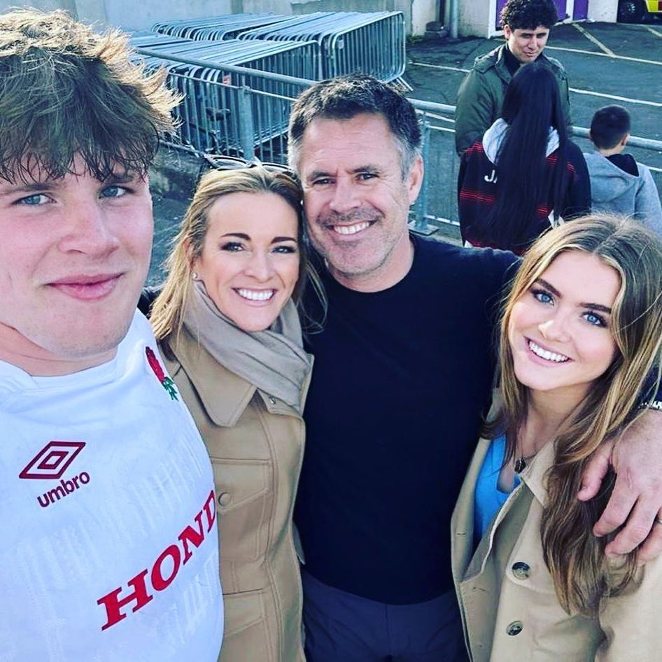 Gabby logan selfie with kids and husband