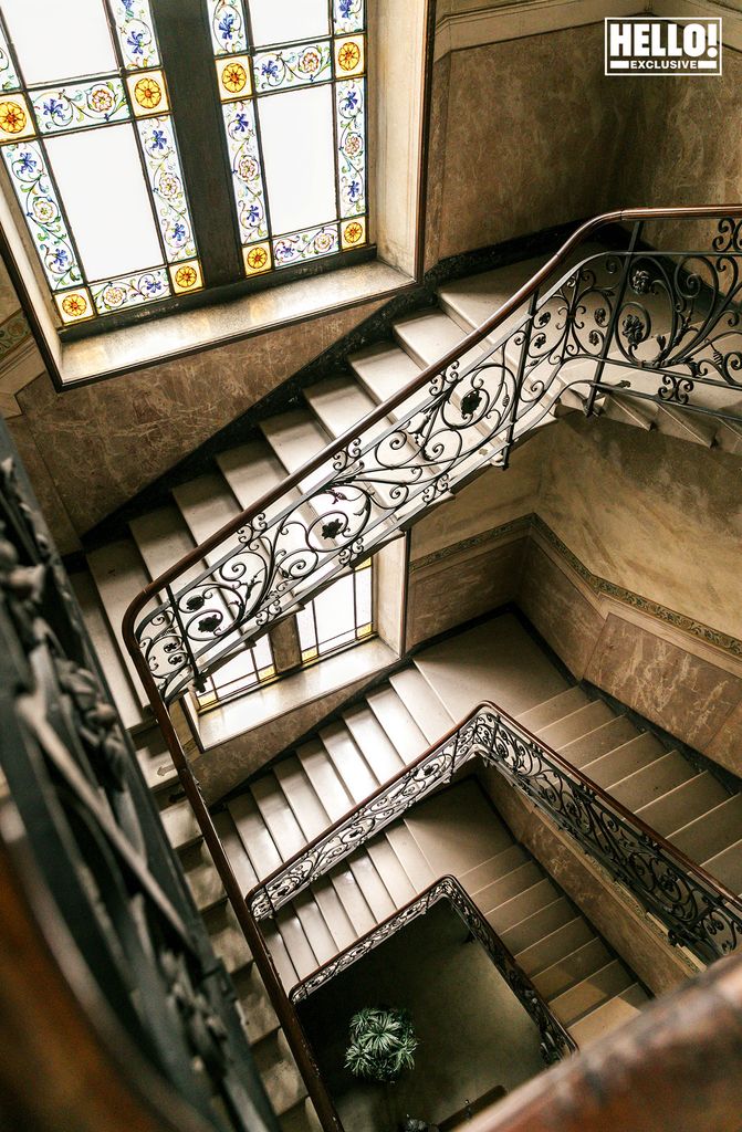 Ashley Hicks and Martina Mondadori's staircase at home in Milan 