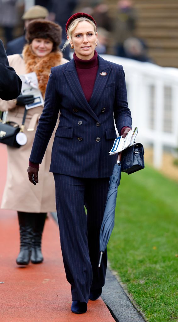 Zara Tindall attends the New Year's Day Racing Meet at Cheltenham Racecourse 