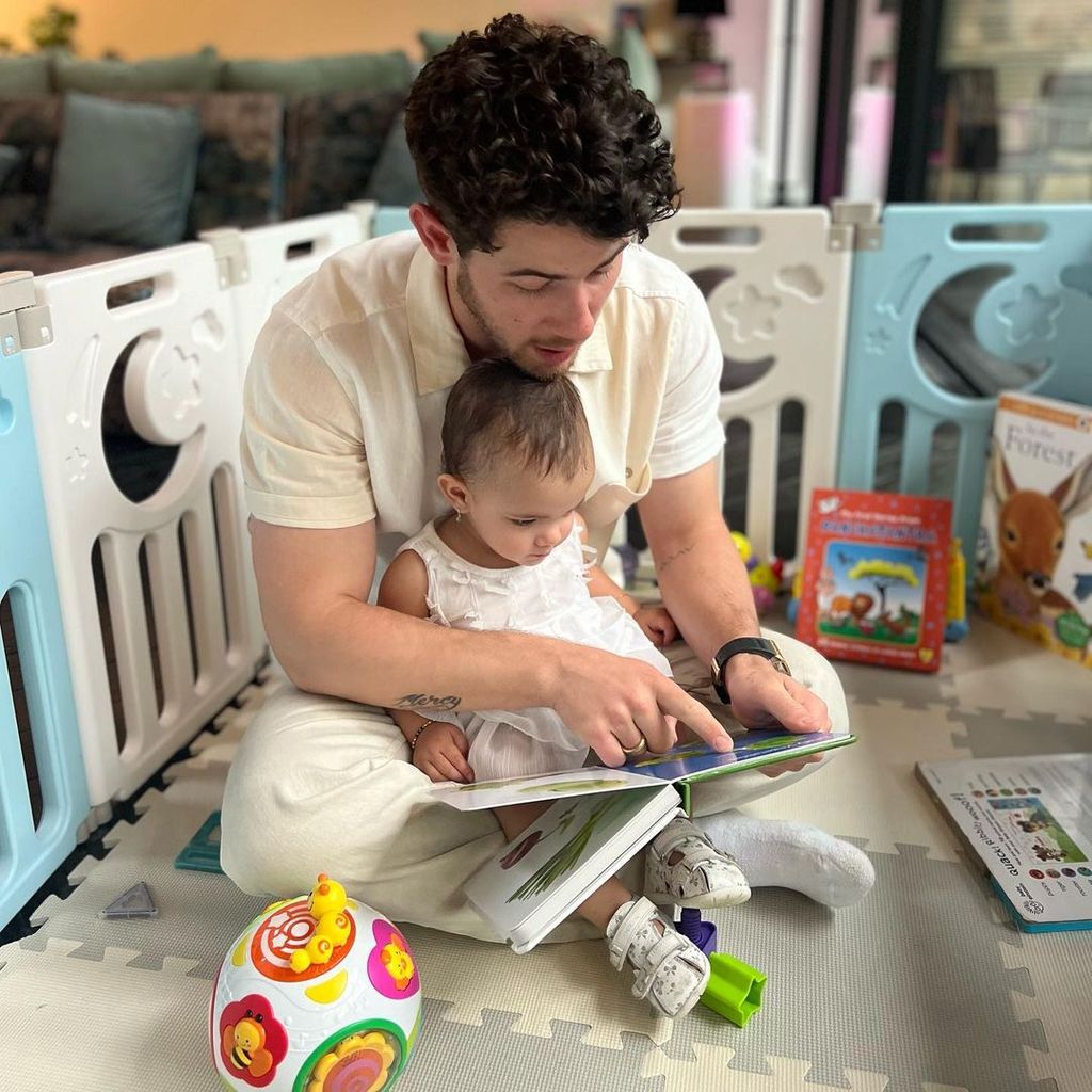 Nick Jonas with his daughter Malti