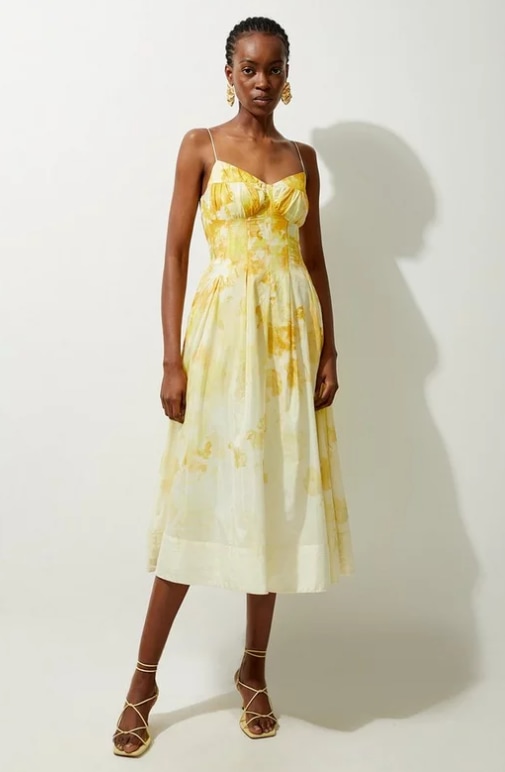 karen millen yellow floral dress