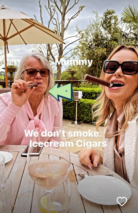 Amanda Holden pretends to smoke ice cream cigar with her mum
