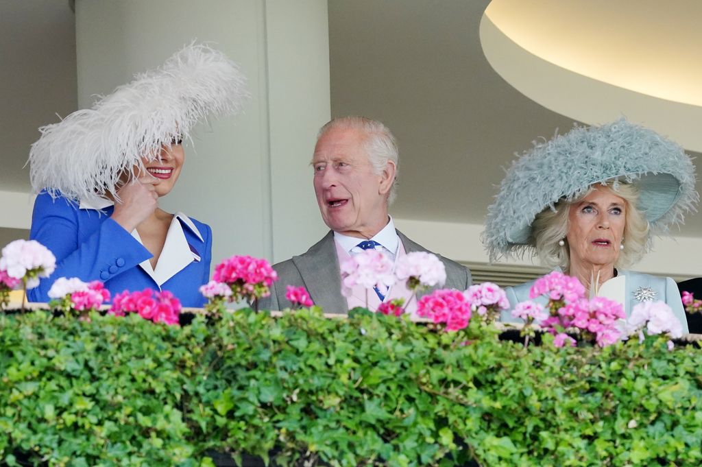 King Charles smiles with Lady Frederick Windsor