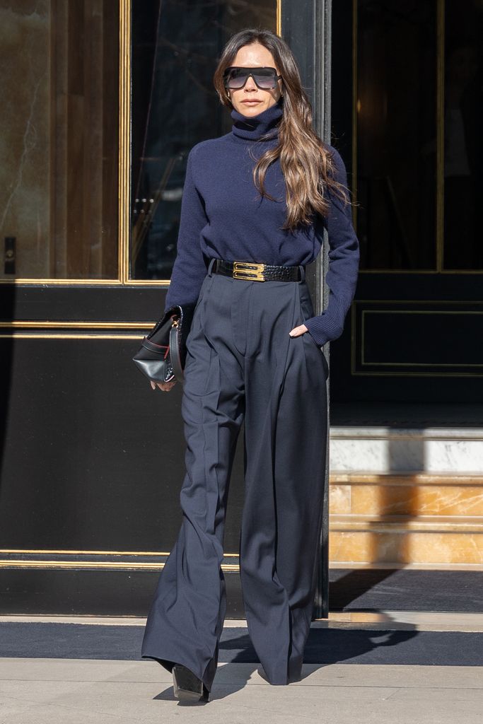 Victoria Beckham is seen on March 03, 2023 in Paris, France. (Photo by Marc Piasecki/GC Images)