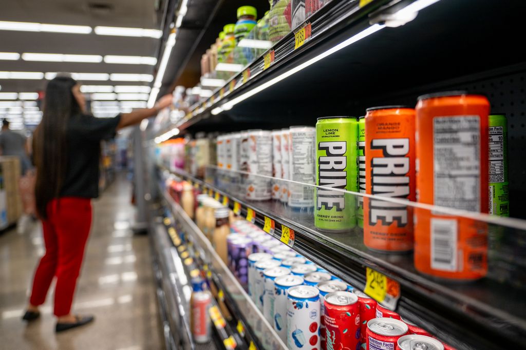Energy drinks in supermarket
