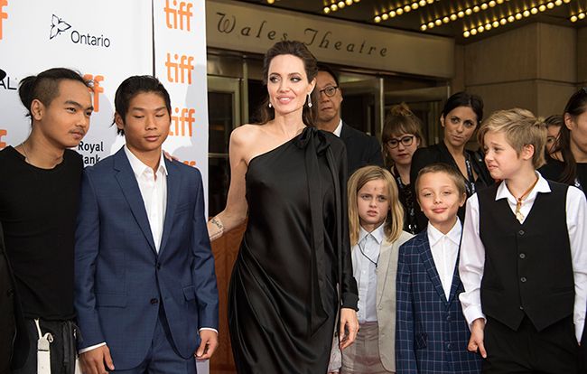 angelina jolie and children on red carpet