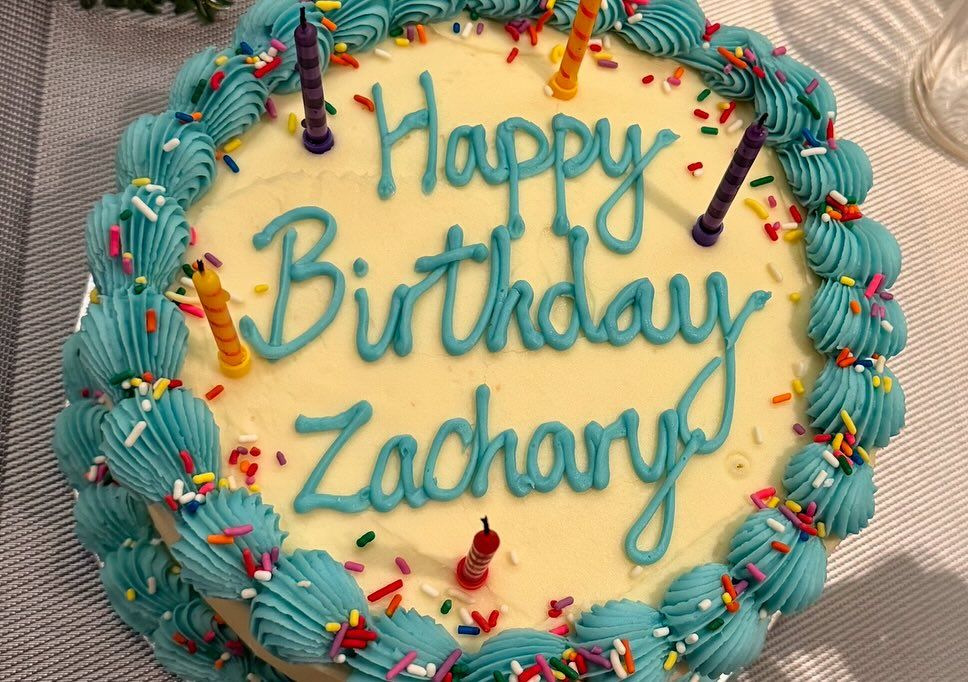 Elton shared a sweet photo of Zachary's cake for his birthday