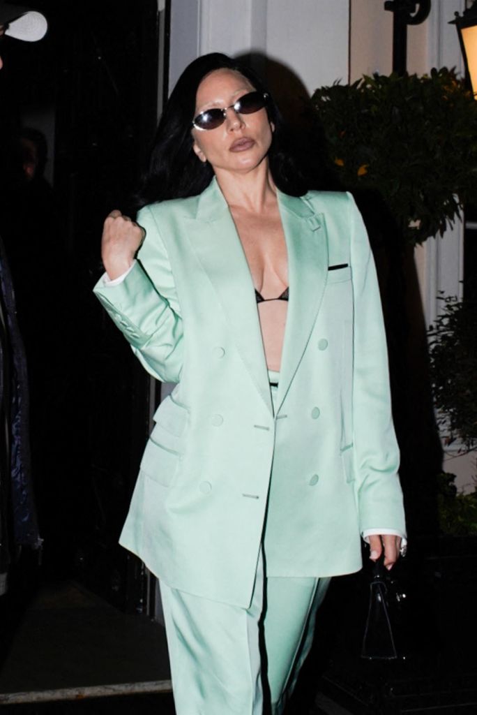 Lady Gaga leaves the Saint Laurent Sushi Park restaurant in Paris