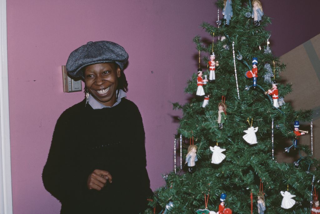 Whoopi Goldberg with her tree at the 2nd Annual 'A Night of 100 Trees' Gala, benefitting the New York Special Olympics, held at Limelight in New York City, New York, 7th December 1983