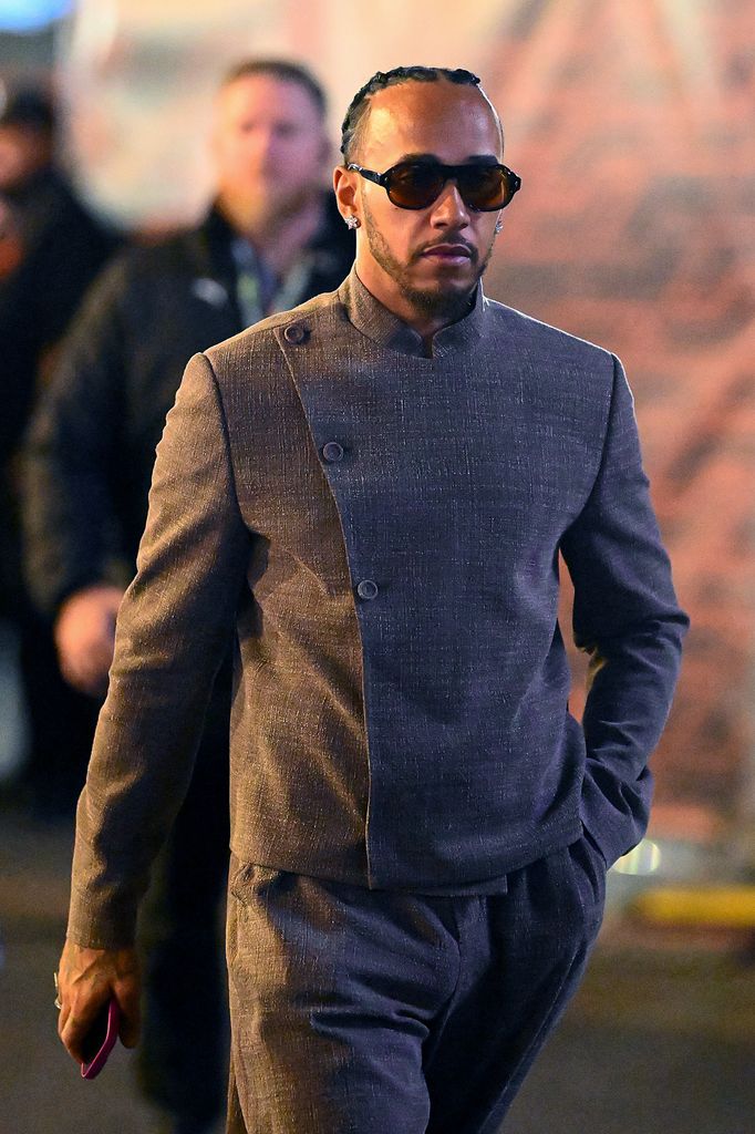 Lewis Hamilton of Great Britain and Mercedes walks in the Paddock prior to the F1 Grand Prix of Las Vegas at Las Vegas Strip Circuit on November 23, 2024 in Las Vegas, Nevada. (Photo by Clive Mason/Getty Images)