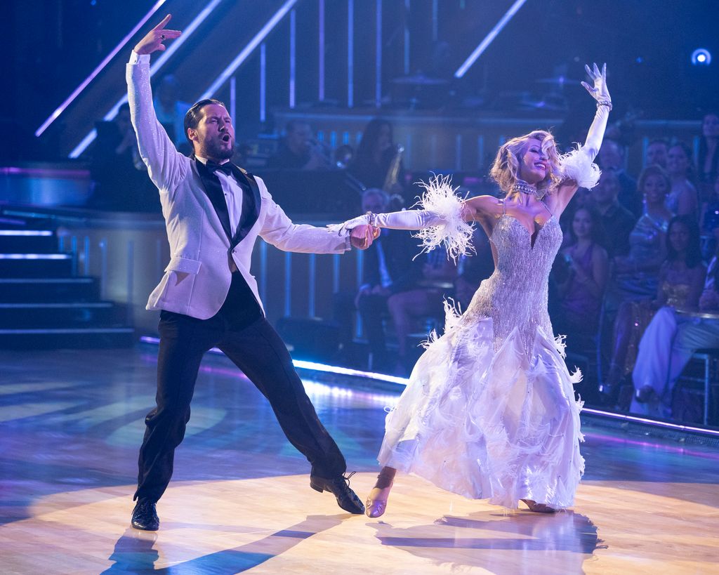 Alix Earle and Val Chmerkovskiy perform on Dancing with the Stars for the show's 20th Birthday Party episode
