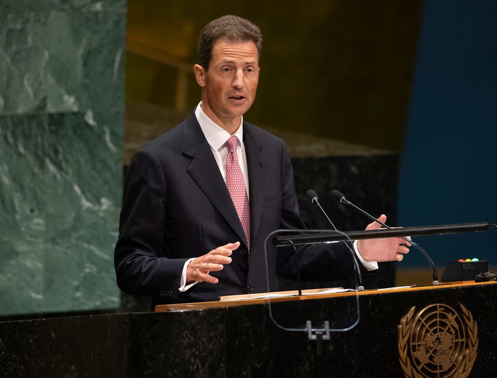 Hereditary Prince Alois speaking at the UN