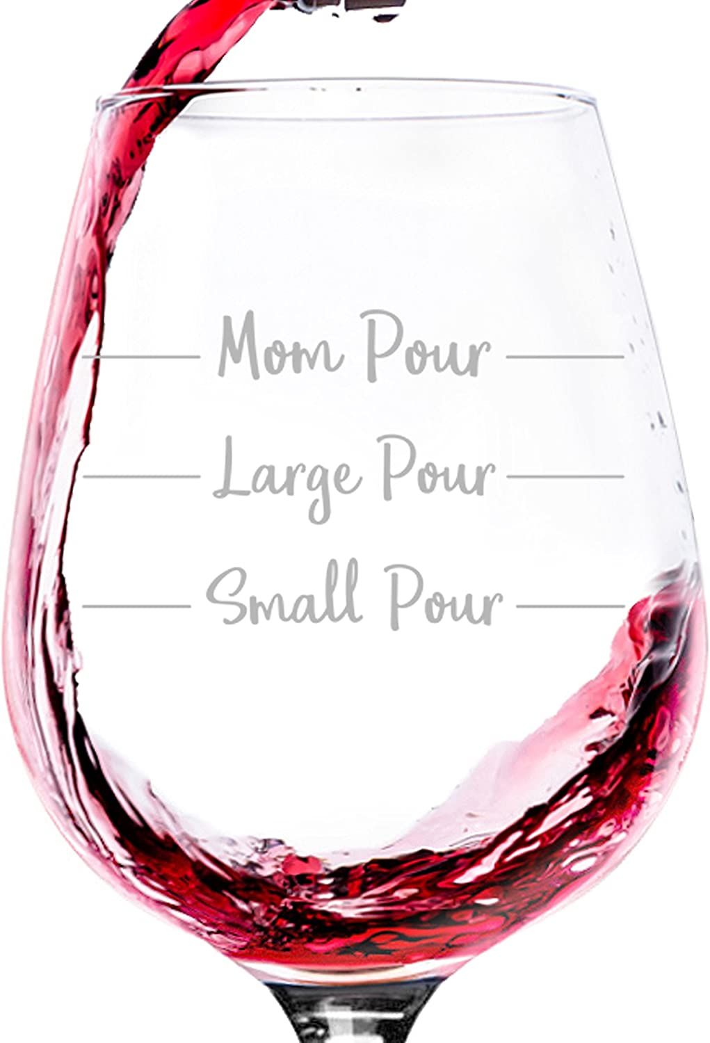 mom pour funny mothers day wine glass