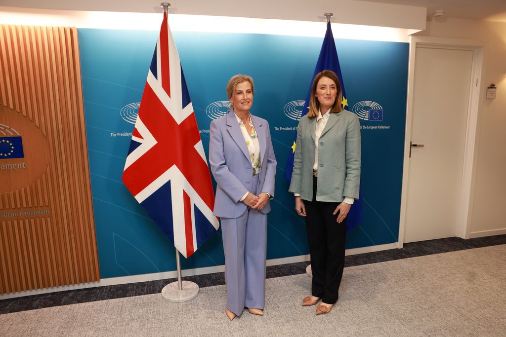 Sophie, Duchess of Edinburgh beside Roberta Metsola in lilac suit