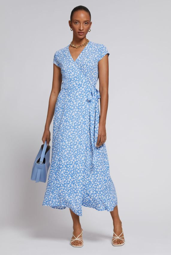 blue floral and other stories wrap dress 