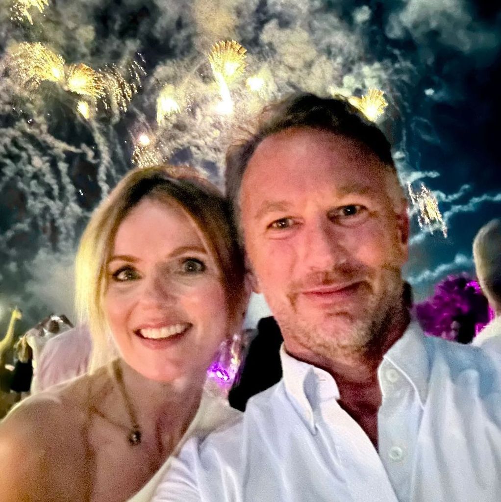 Geri shared a loved up photo with her husband Christian
