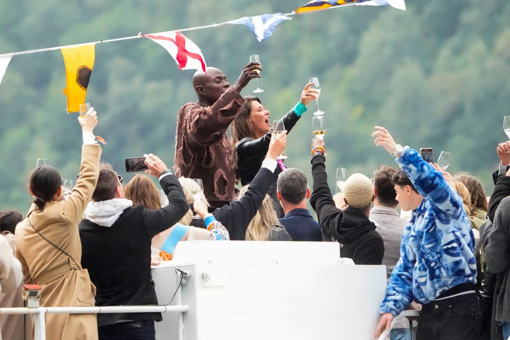 Princess Martha Louise and Durek Verrett and guests on their way to the wedding celebration in Geiranger