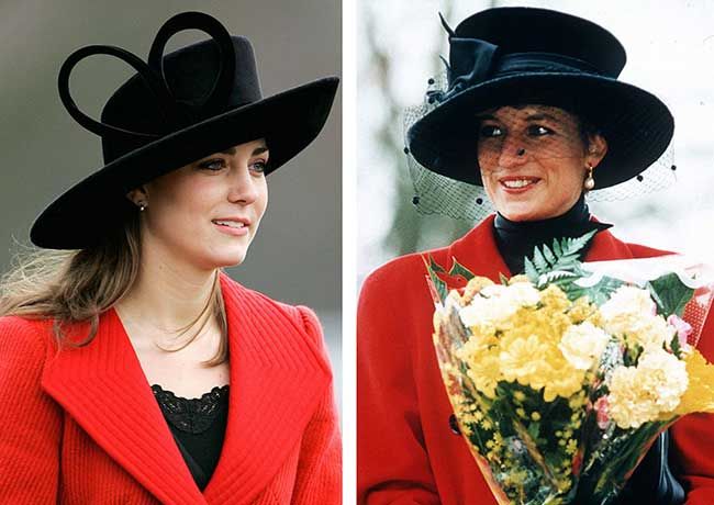 kate middleton and princess diana in red