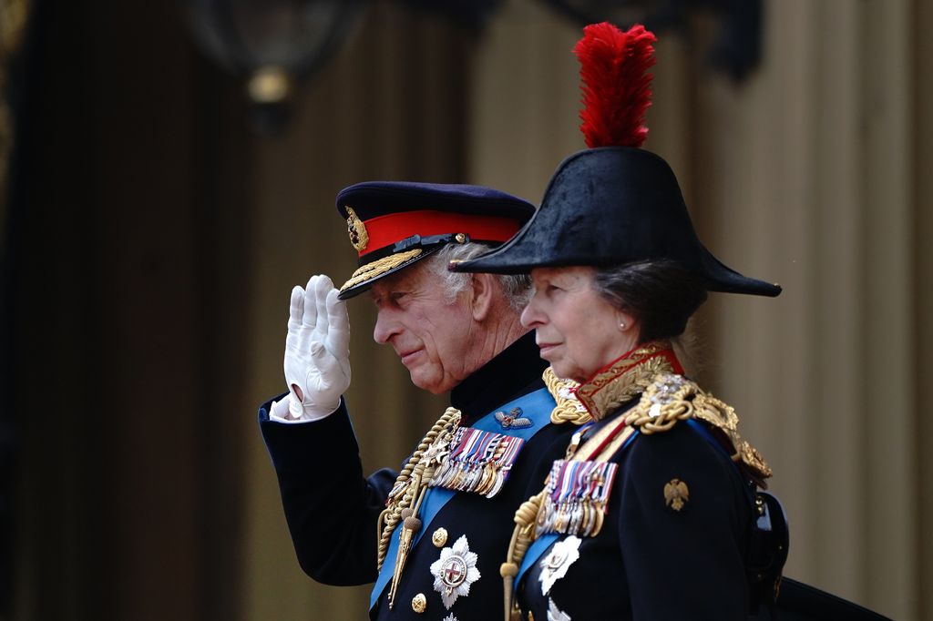 King Charles and Princess Anne in military uniform