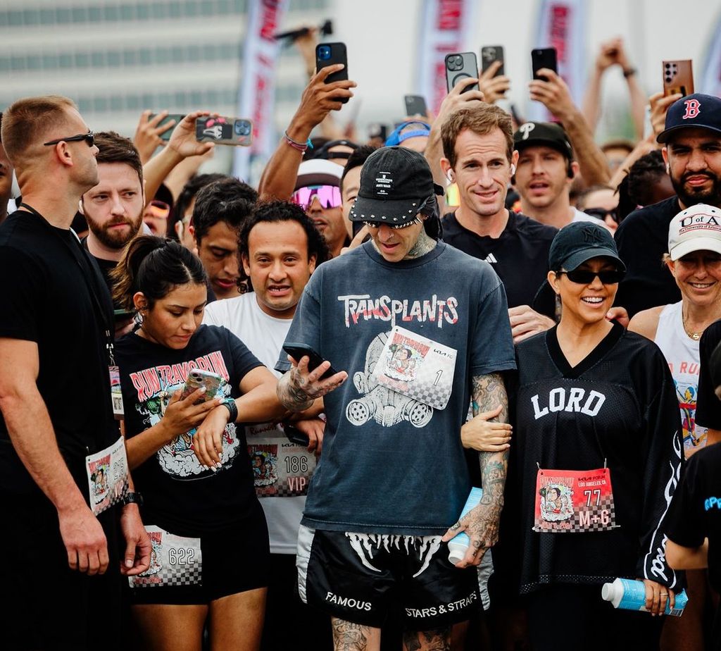 Kourtney Kardashian and Travis Barker at Run Travis Run on July 6 2024