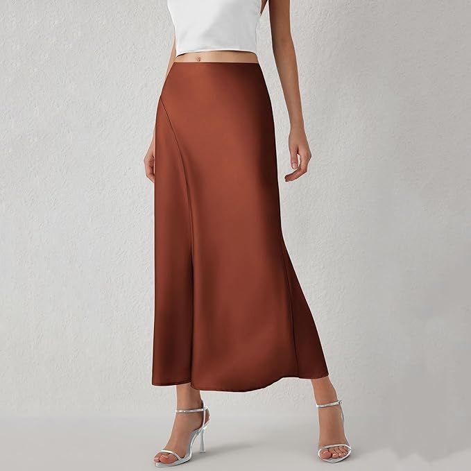 Amazon Satin Midi Skirt