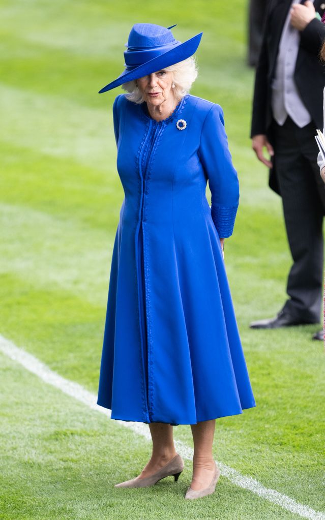 Queen Camilla in royal blue to day one of Royal Ascot 2024