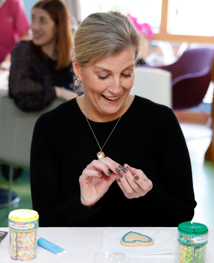 Sophie Wessex decorating biscuits