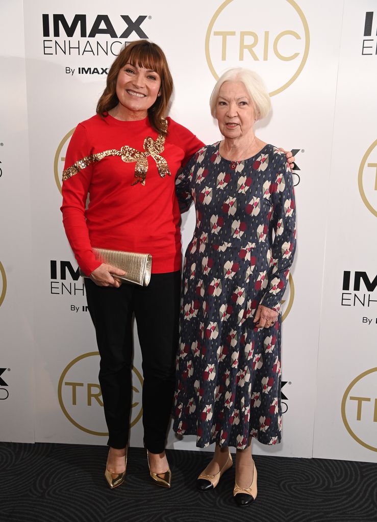 Lorraine in red jumper with mum anne 