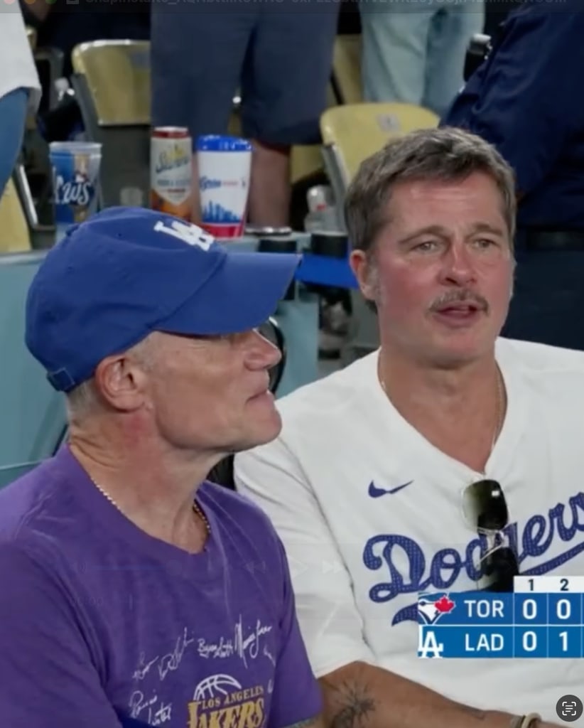 brad pitt flea dodgers game