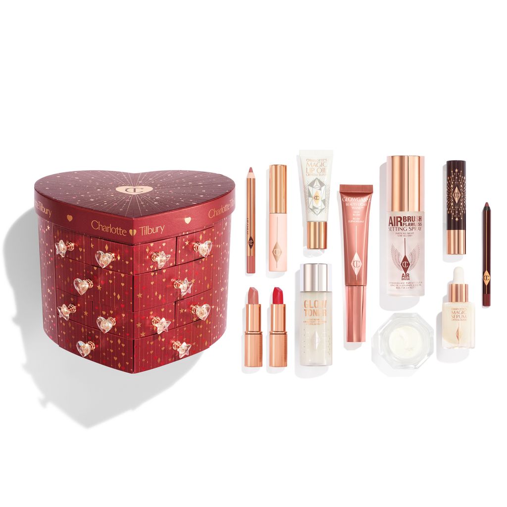 Contents of the Charlotte Tilbury beauty advent calendar 2024