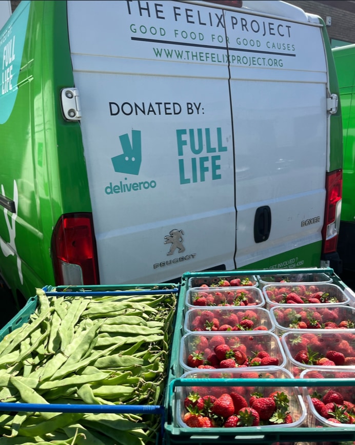  crates of food by van