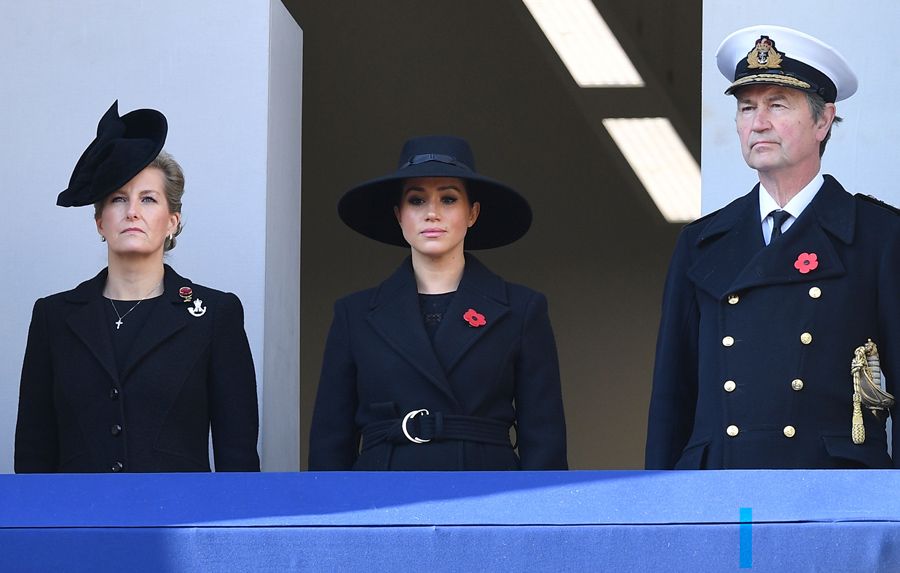 meghan markle with countess of wessex remembrance sunday