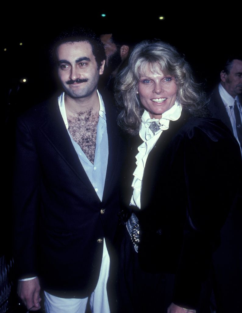 Dodi Al-Fayed and actress Cathy Lee Crosby at the premiere party for Chariots Of Fire