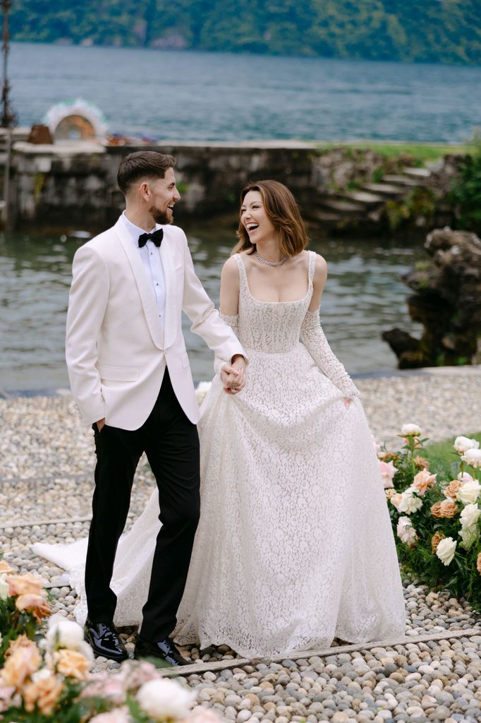 Jorginho and Cat on their wedding day in Italy