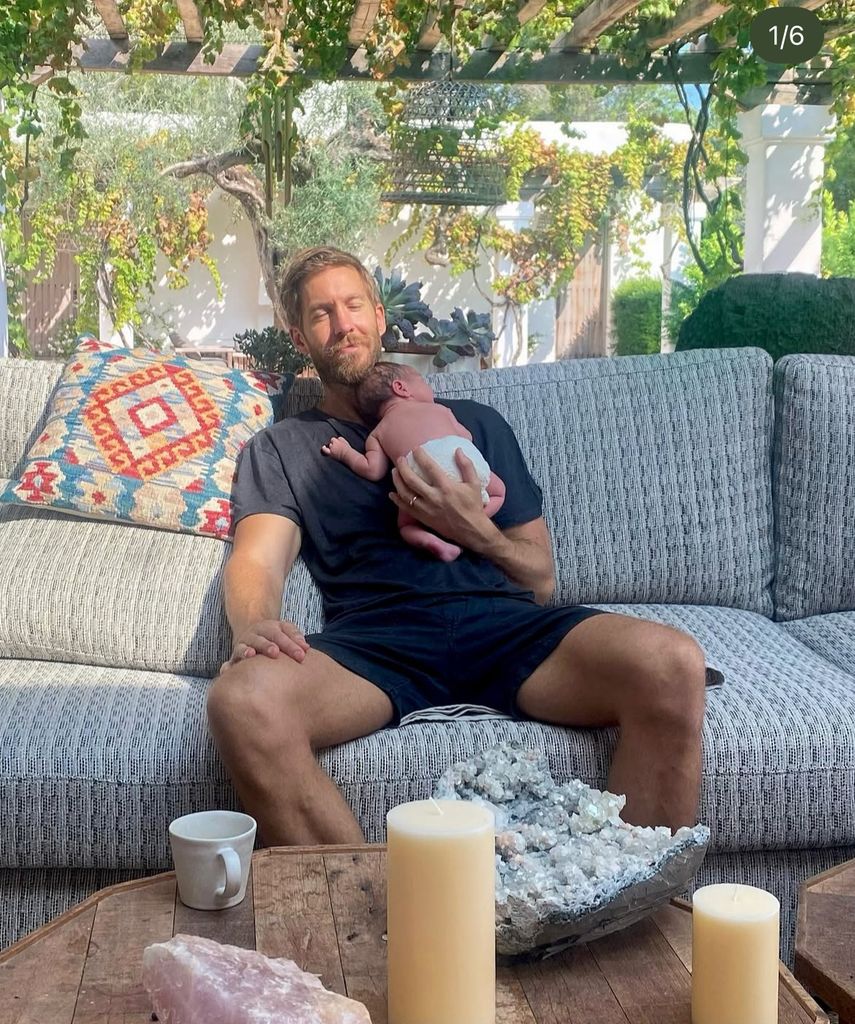 Calvin posted the snaps of the couple's new baby to his Instagram
