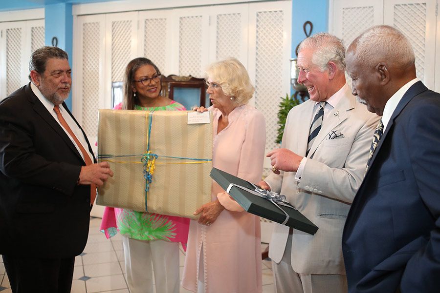 camilla charles exchange gifts with the Prime Minister