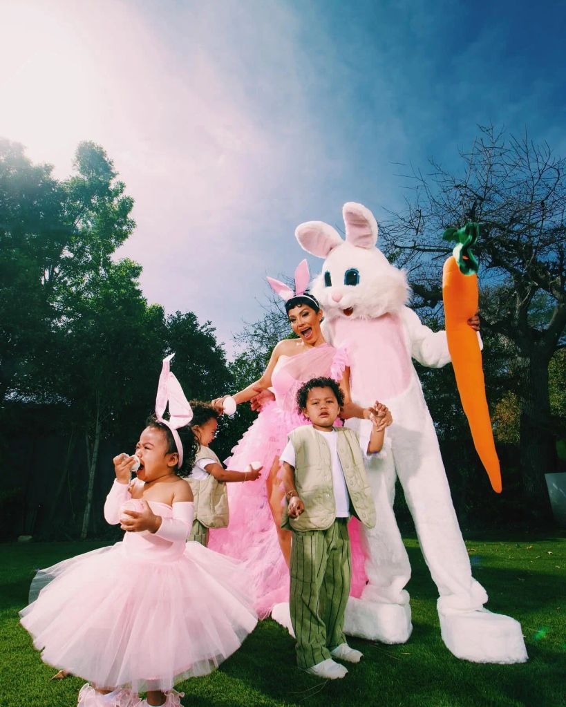 Nick Cannon with Abby and their three children over Easter