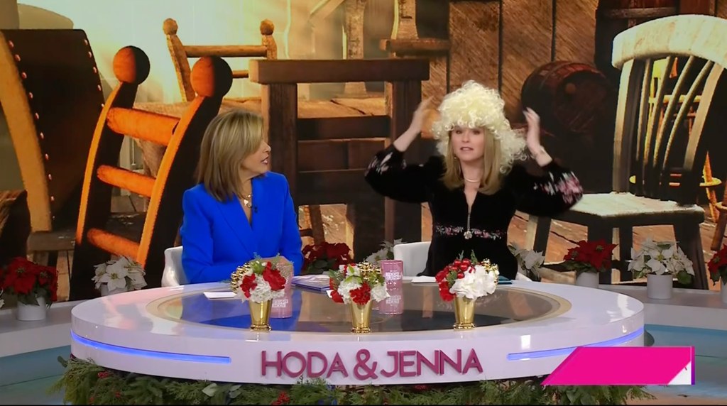 Jenna Bush Hager wears a 'Dolly Parton' wig as she tries out for her show on-air