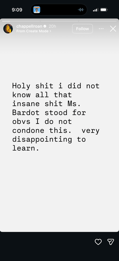 Chappell Roan's response to controversy over her tribute to Brigitte Bardot