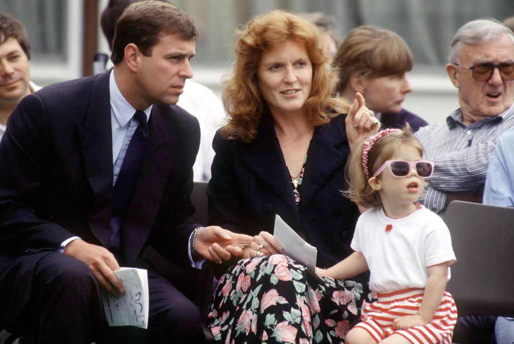 Prince Andrew, Duke Of York With Sarah, Duchess Of York And Their Daughter Princess Eugenie At Princess Beatrice's School Sports Day