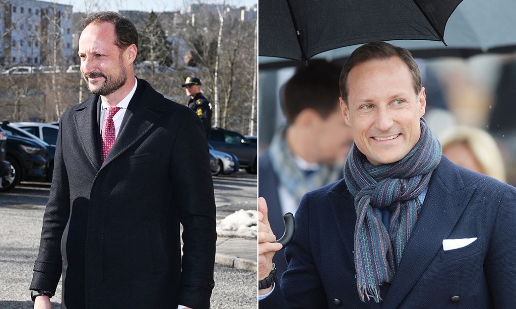 Split image of Crown Prince Haakon with and without a beard
