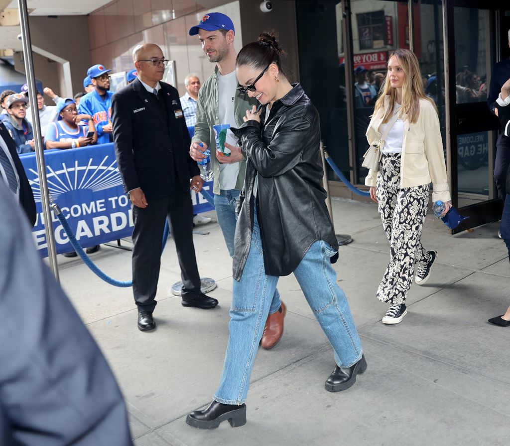 Lily James in New York at a basketball game