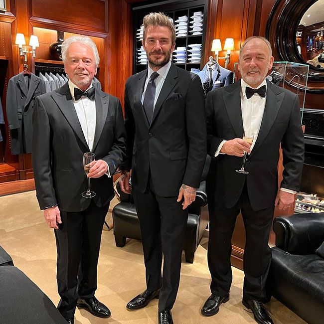 David Beckham & Sons Get Suited in Dior at Brooklyn & Nicola's